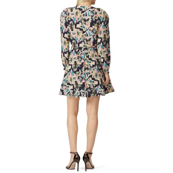 IRO Bloomy Long Sleeve Ruffled Printed Wrap Dress Multi Size 36 US 4 $435 - Picture 3 of 11